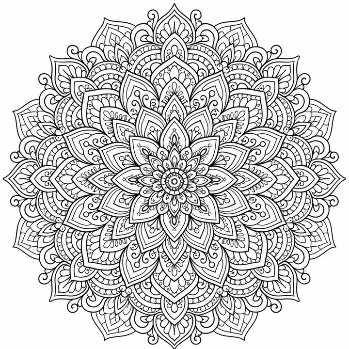 Tattoo-style mandala ideas with bold ornamental shapes and a strong printable outline.