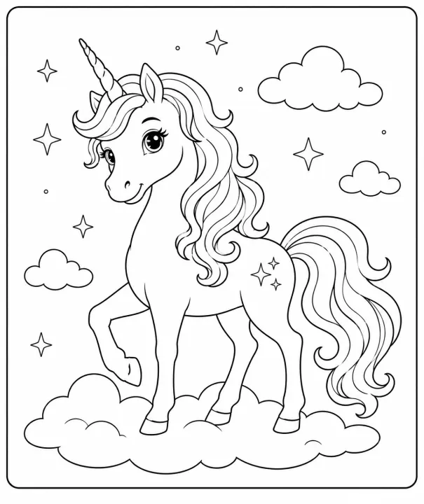 Explore cute printable unicorn coloring pages with magical designs, clean outlines and fun fantasy details for kids who love rainbows and creativity.